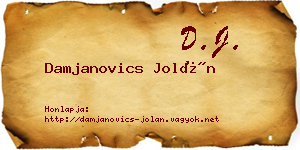 Damjanovics Jolán névjegykártya