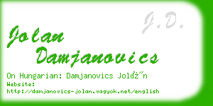 jolan damjanovics business card